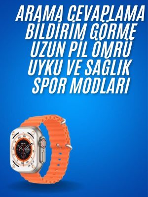 Ultra Akıllı Saat 49 Mm Çift Kordonlu Arama Cevaplama Bluetooth Bağlantılı