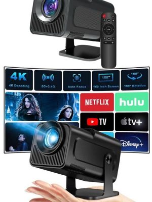 Projektör Siyah Android Taşınabilir Sinema Projeksiyon Wifi Destekli En Güncel Sürüm Akıllı