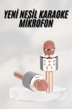 Bluetooth Hoparlör USB AUX SD Kart Kaoroke Mikrofon Uzun Pil Ömrü - Görsel 2