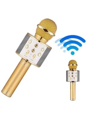 Bluetooth Hoparlör USB AUX SD Kart Kaoroke Mikrofon Uzun Pil Ömrü