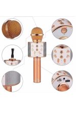 Karaoke Mikrofon Bluetooth Bağlantılı Aux Girişli Uzun Pil Ömrü Yüksek Ses Kaliteli - Görsel 5