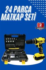 Metal Şanzıman Çift Akülü Bakır Sargı 24 Parça Led Aydınlatmalı Matkap Seti - Görsel 2