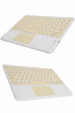 Touchpad Tüm Cihazlara Uyumlu Bluetooth Klavye Touchpad Slim Kablosuz Wifi Q Klavye - Görsel 4