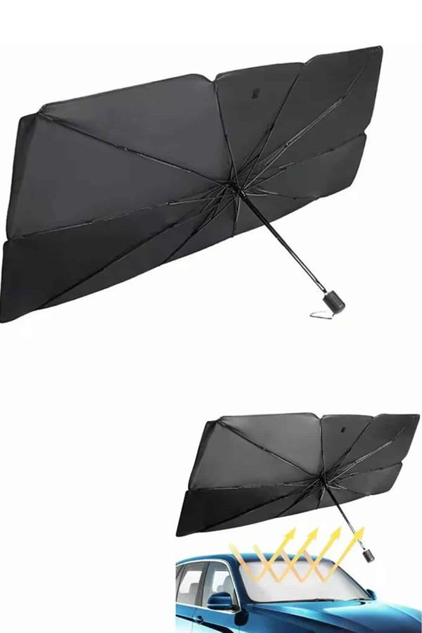 Compressed by jpeg-recompress Güneş Önleyici Katlanabilir Oto Araba Güneşlik Şemsiye Tip Ön Cam - Görsel 1