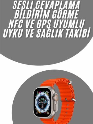 yeni nesil Akıllı Saat Android ve İOS Uyumlu 49 MM NFC Özelliği GPS Takibi