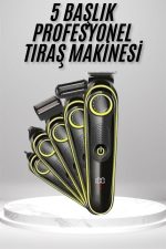 Saç Sakal Vücut Tıraş Makinesi 5in1 Kablosuz Burun Kulak Tıraş Makinesi - Görsel 2