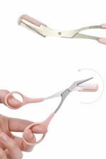 Kavisli Kaş Düzeltici Seti Kaş Makası ve Kaş Usturası Paslanmaz Çelik Bıçaklı - Görsel 3