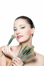 Makyaj Fırça Seti Yeşil 13 Parça Fondöten Fırçası Allık Fırçası Far Fırçası - Görsel 5