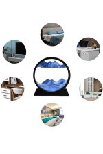 7 Inç Mavi Orta Boy Dekoratif Yuvarlak Şık Kum Tablosu Modern Dekoratif Süs - Görsel 3