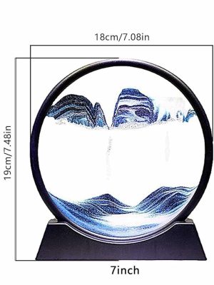 Dekoratif Kum Sulu Kum Saati Yuvarlak Şık Kum Tablosu Kum Saati Şeklinde Kum Tablo