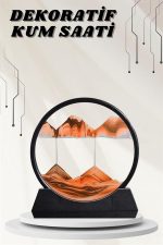 Dekoratif Kum Sulu Kum Saati Yuvarlak Şık Kum Tablosu Kum Saati Şeklinde Kum Tablo - Görsel 2