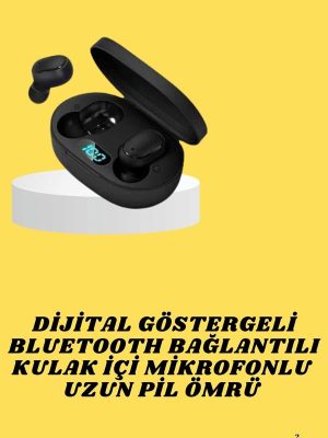 Bluetooth Kulaklık Dijital Göstergeli Yüksek Ses Kaliteli Uzun Pil Ömrü