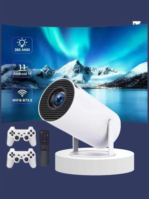 Projeksiyon Cihazı Video Oyun Konsolu Projektör Taşınabilir Ayaklı Çift Kollu 4K Çözünürlüklü