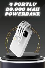 Powerbank Şarj Cihazı 4 Çıkışlı 20.000 MAH Powerbank Kompakt Yüksek Kapasiteli Hızlı Şarj - Görsel 2