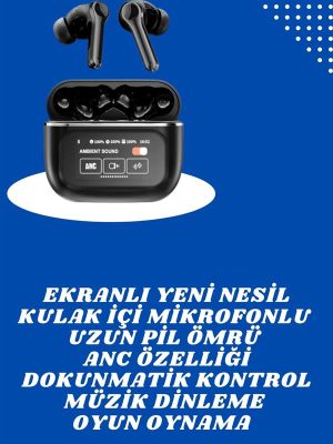 Ekranlı Yeni Nesil Pro Kulaklık ve Akıllı Saat Kampanyası Kulak İçi Mikrofonlu