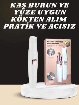 Kulak Burun ve Yüz Epilasyon Aleti ve Yüz Masaj Aleti İkili Cilt Bakım Seti