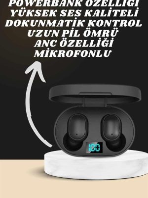 Dijital Göstergeli Kulaklık ve 7 Kordonlu Akıllı Saat Android ve İOS Uyumlu Uyku Takibi Sesli Görüşme