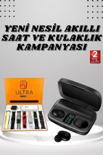 Yeni Nesil Akıllı Saat ve Bluetooth Kulaklık Kampanyası Dokunmatik Kare 7 Kordonlu - Görsel 2