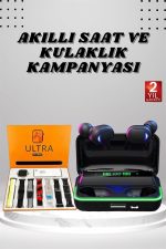 Yeni Nesil Akıllı Saat ve Bluetooth Kulaklık Kampanyası Android Ve İOS Uyumlu Uyku ve Sağlık Takibi - Görsel 2