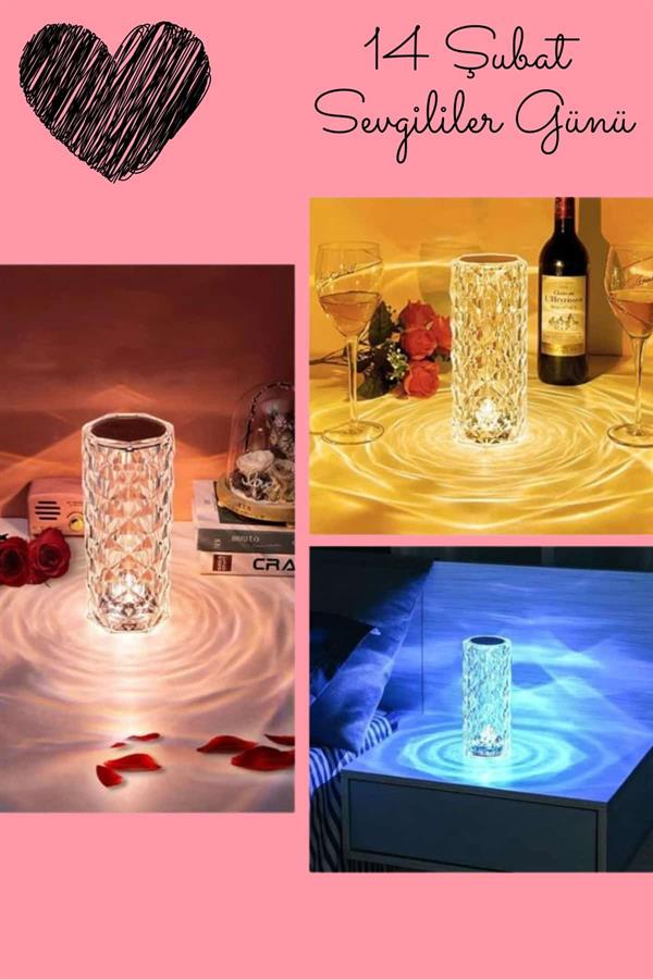 Compressed by jpeg-recompress Sevgililer Gününe Özel Romantik Kristal Gece Lambası Sevgiliye Hediye - Görsel 1