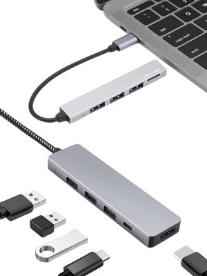 Macbook Pro/air Uyumlu USB Type-C 8 In 1 Hub Dönüştürücü Çevirici Çoklayıcı USB Hdmı Micro Sd 8 Girişli