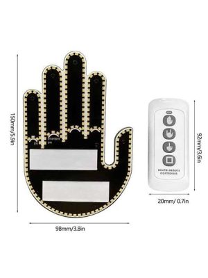 El Orta Parmak Led Kumandalı Araç İçi Reflektör Arka Cam El Simgesi