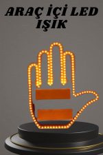 El Orta Parmak Led Kumandalı Araç İçi Reflektör Arka Cam El Simgesi - Görsel 2