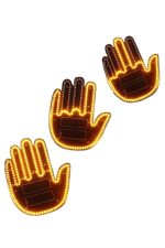 El Orta Parmak Led Kumandalı Araç İçi Reflektör Arka Cam El Simgesi - Görsel 5