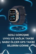Akıllı Saat Bluetooth Bağlantılı NFC ve GPS Uyumlu Nabız Ölçer Sesli Görüşme