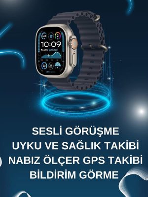 Akıllı Saat Bluetooth Bağlantılı NFC ve GPS Uyumlu Nabız Ölçer Sesli Görüşme