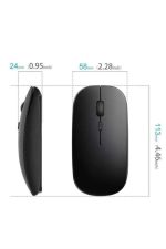 Siyah Wireless Kablosuz Sessiz Mouse Bluetooth Bağlantılı - Görsel 3