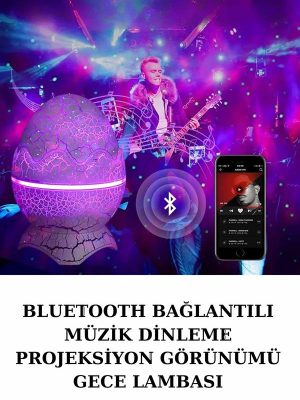 Dinozor Speaker Renk Değiştirme Projeksiyon Modu Bluetooth Hoparlör Gece Lambası
