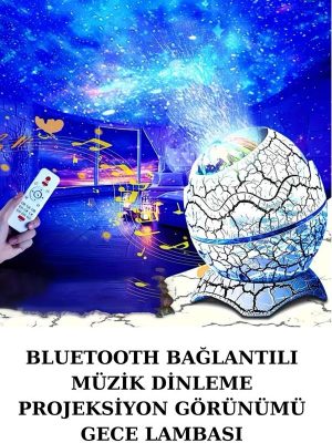 Dinozor Yumurtası Gece Masa Lambası Bluetooth Hoparlör 14 Renk Seçeneği
