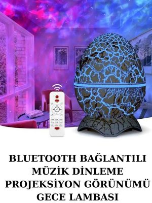 Yumurta Şeklinde Su Dalgalı Bluetooth Speaker Lamba Renkli Şarjlı