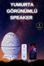Yumurta Şeklinde Su Dalgalı Bluetooth Speaker Lamba Renkli Şarjlı - Görsel 2