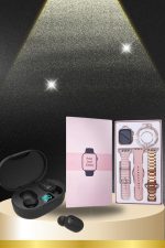 Nabız Ölçer Hediye Bileklikli Akıllı Saat ve Dijital Göstergeli Bluetooth Kulaklık Çoklu Şarj Girişi - Görsel 4