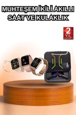 Wireless Şarjlı Akıllı Saat ve Dijital Göstergeli Kablosuz Bluetooth Kulaklık Nabız Ölçer - Görsel 2