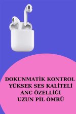 3 Kordonlu Dokunmatik Ekran Akıllı Saat ve 2.Nesil Kablosuz Bluetooth Kulaklık ANC/ENC - Görsel 5