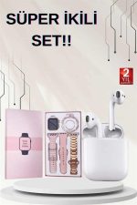 3 Kordonlu Dokunmatik Ekran Akıllı Saat ve 2.Nesil Kablosuz Bluetooth Kulaklık ANC/ENC - Görsel 2