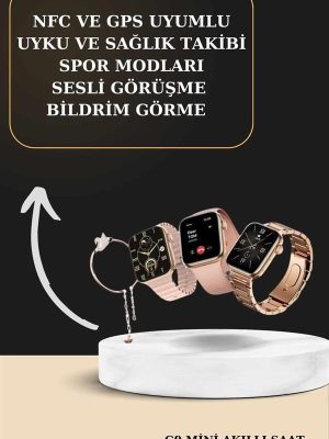 3 Kordonlu Pembe Amoled Ekran Akıllı Saat ve Yeni Nesil Pro Kablosuz Bluetooth Kulaklık ANC/ENC