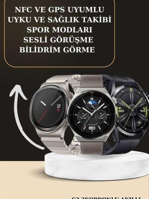 Aynalı Bluetooth Kulaklık Yeni Nesil Akıllı Saat Titreşimli Nabız Ölçer Spor Modları