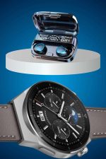 İkili Set Akıllı Saat Ve Bluetooth Kulaklık Kablosuz Uzun Pil Ömrü Spor Modları - Görsel 5