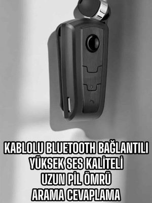 Makaralı Bluetooth Kulaklık Kulak İçi Android iOS Uyumlu Titreşimli