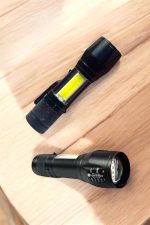 Şarjlı Metal Zoomlu El Feneri Işıldak Led Işık Taşınabilir El Lambası - Görsel 3