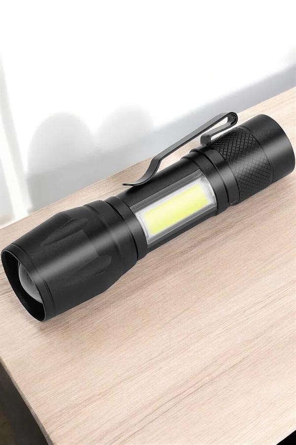 Compressed by jpeg-recompress El Feneri Led USB Şarjlı Zoom Mini Led Işık Acil Durum Feneri - Görsel 4