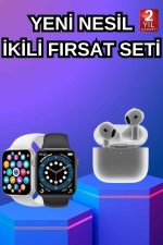 3.Nesil TWS Bluetooth Kulaklık ve Dokunmatik Ekran Akıllı Saat Sesli Görüşme - Görsel 2