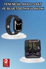 Bluetooth Bağlantılı Kablosuz Kulaklık ve Yeni Nesil Akıllı Saat 5.0 Bluetooth - Görsel 2