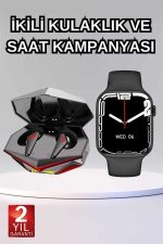 İkili Set Dev Kampanya Ucuz Kulaklık Ucuz Akıllı Saat Gürültü Önleyici Uzun Pil Ömrü - Görsel 2