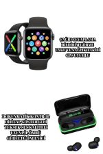 Ucuz ve Kaliteli Kulaklıklı Saat Seti Bluetooth Bağlantılı Akıllı Saat ve Kulaklık