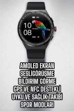 Akıllı Saat Dokunmatik Ekran Sesli Görüşme ve Bildirim Görme Sağlık Takibi - Görsel 5